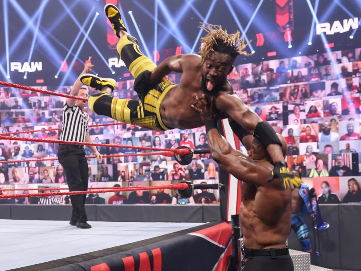 🪐 on X: why has kofi kingston been wrestling in youngla shorts?? 😭😭  #wweraw  / X