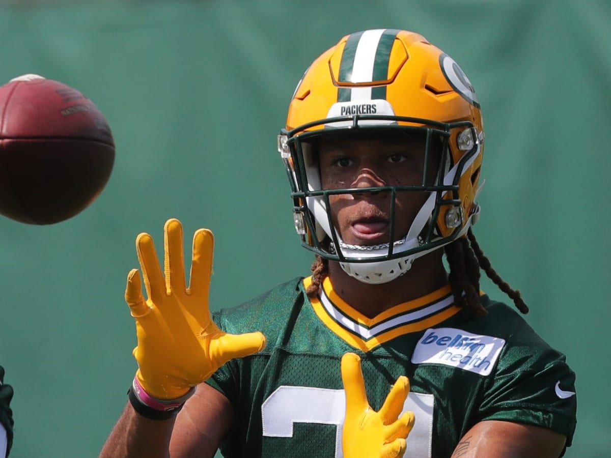 First look at Packers CB Eric Stokes in green & gold, helmet, Green Bay  Packers, A guy who's used to making plays with a G on his helmet.  #GoPackGo