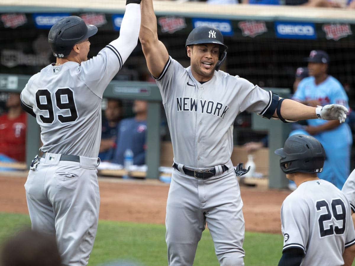 New York Yankees Sluggers Aaron Judge, Giancarlo Stanton on Pace Similar to  Historic 2017 Season - Sports Illustrated NY Yankees News, Analysis and More