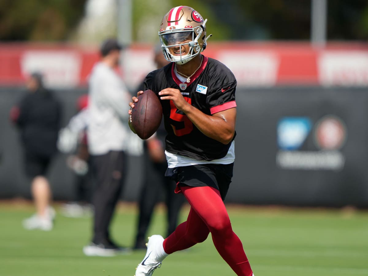 San Francisco 49ers' Dontae Johnson (36) loses control to the ball