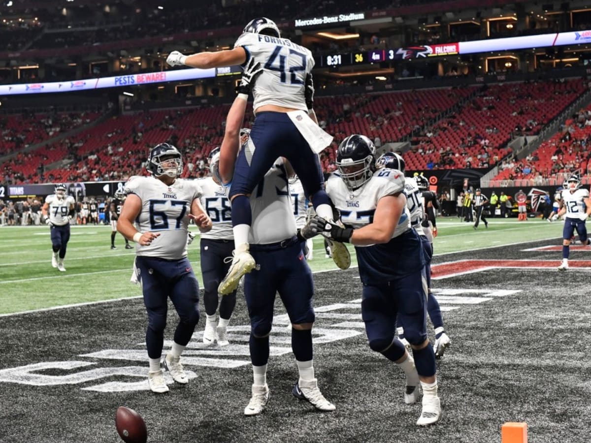 Tennessee Titans tight end Miller Forristall (42) lines up during