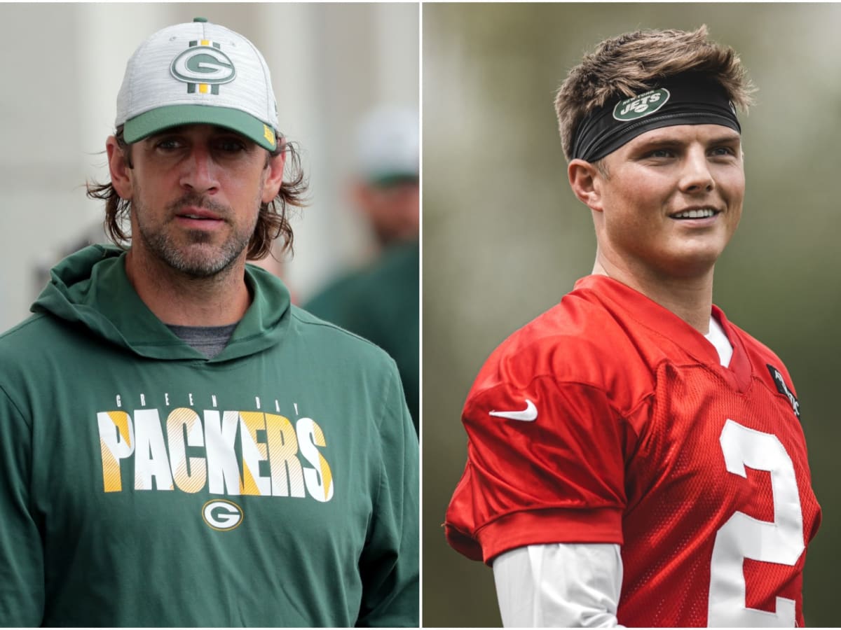 Aaron Rodgers sports new look at Jets camp, Zach Wilson shines