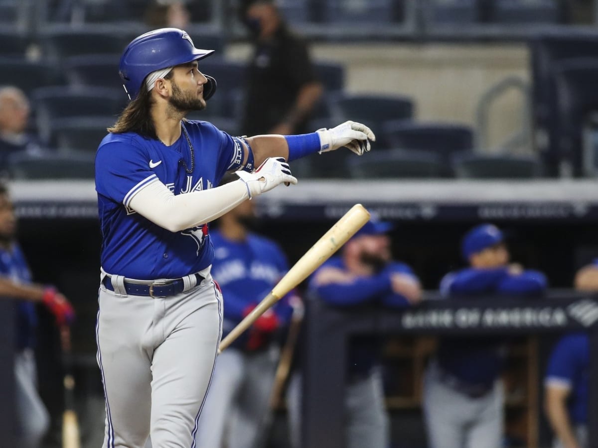 Bo Bichette of the Toronto Blue Jays prepares to swing during the