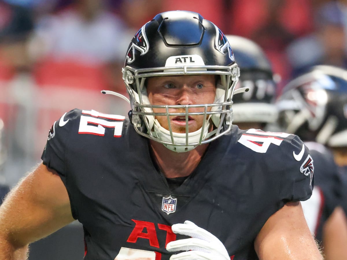 Atlanta Falcons tight end Parker Hesse (46) runs for the play