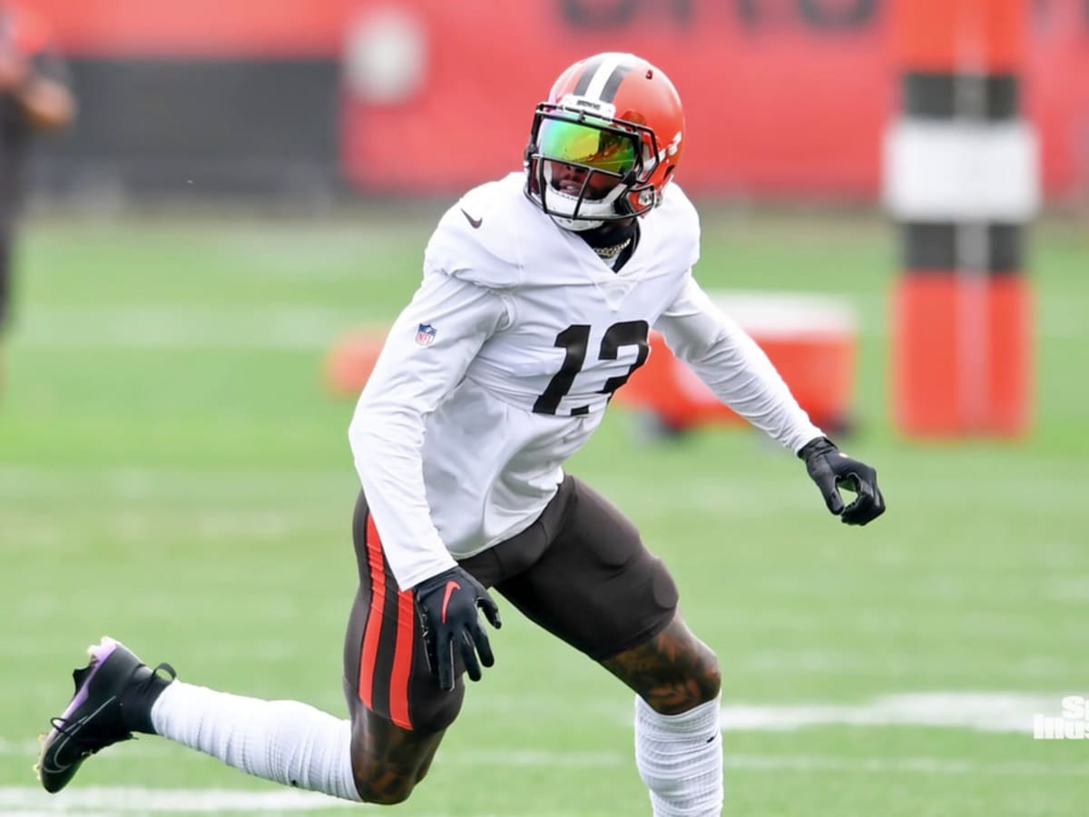 October 10, 2021 Cleveland Browns wide receiver Odell Beckham Jr. (13) in  action during the NFL game between the Los Angeles Chargers and the Cleveland  Browns at SoFi Stadium in Inglewood, California.