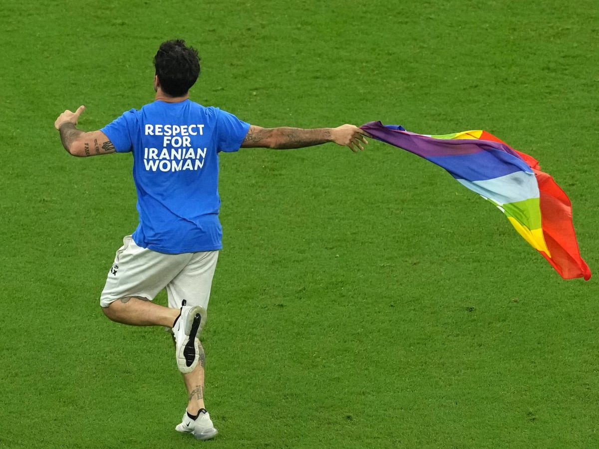 Protester with rainbow flag banned from World Cup matches - The