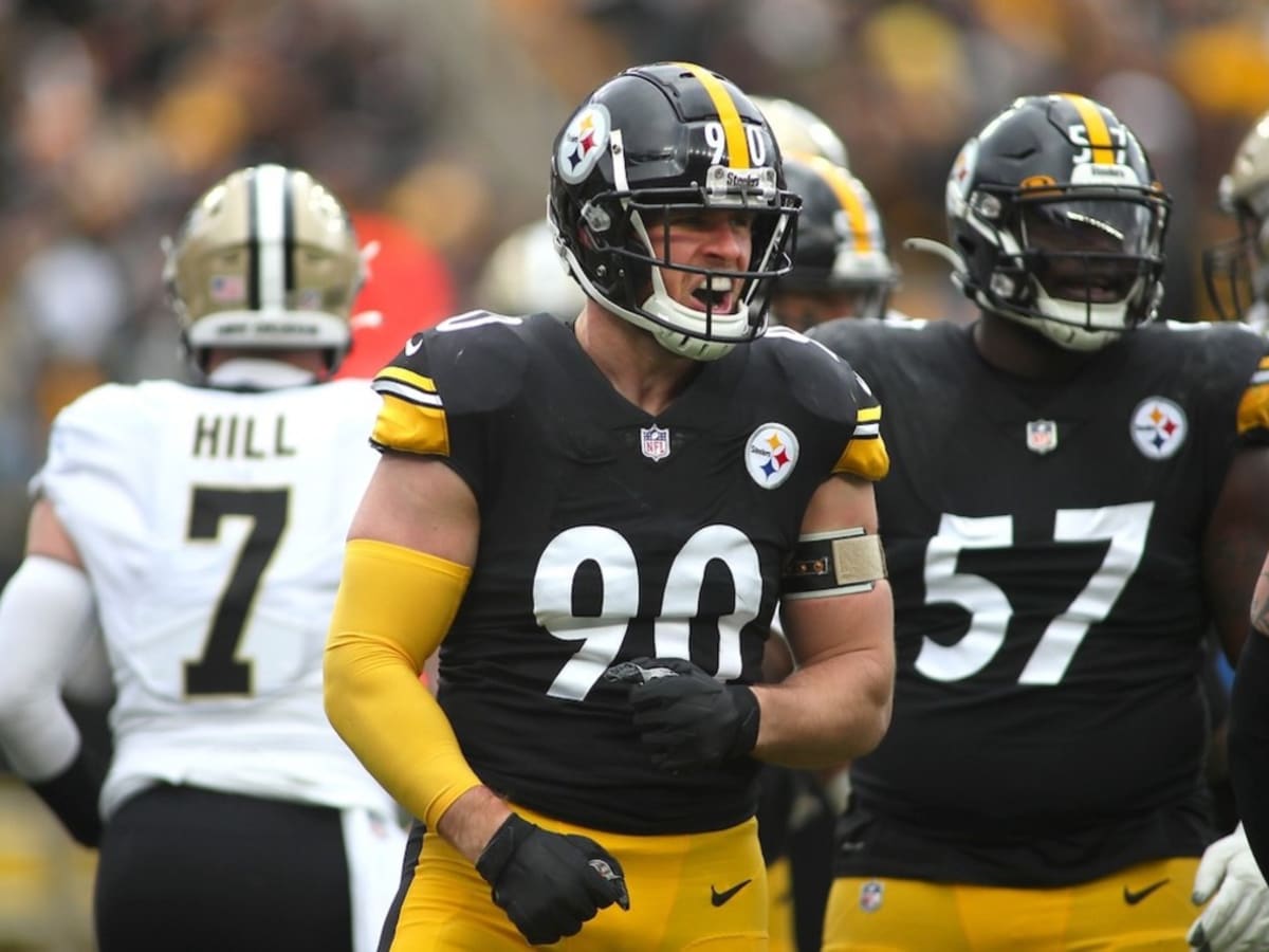 Pittsburgh Steelers linebacker TJ Watt (90) at warmups period