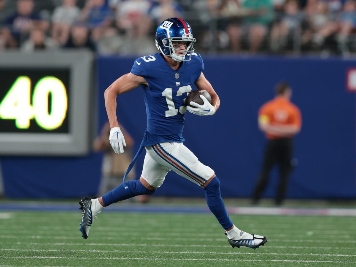 New York Giants wide receiver David Sills (84) runs against the Carolina  Panthers during an NFL football game, Sunday, Oct. 24, 2021, in East  Rutherford, N.J. (AP Photo/Adam Hunger Stock Photo - Alamy