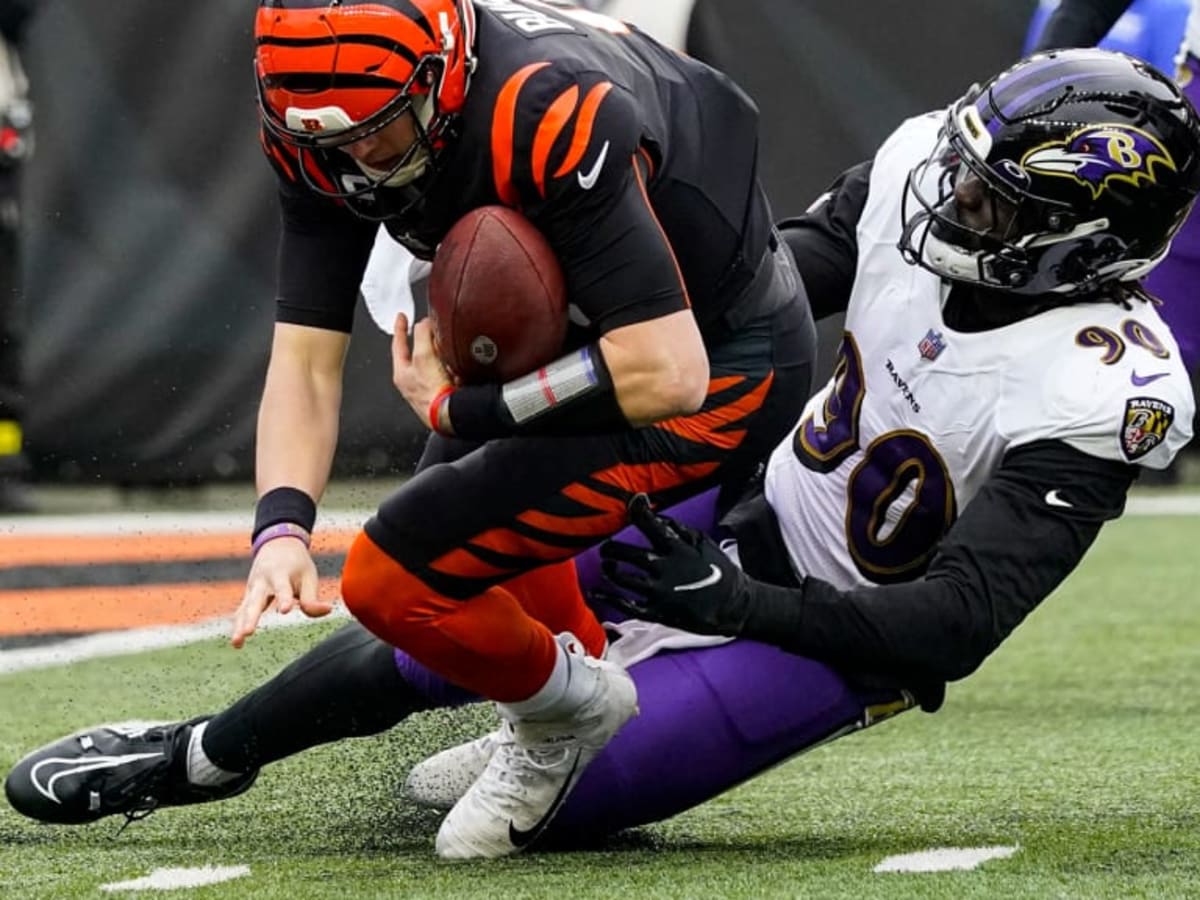 Baltimore Ravens linebacker David Ojabo (90) is introduced before