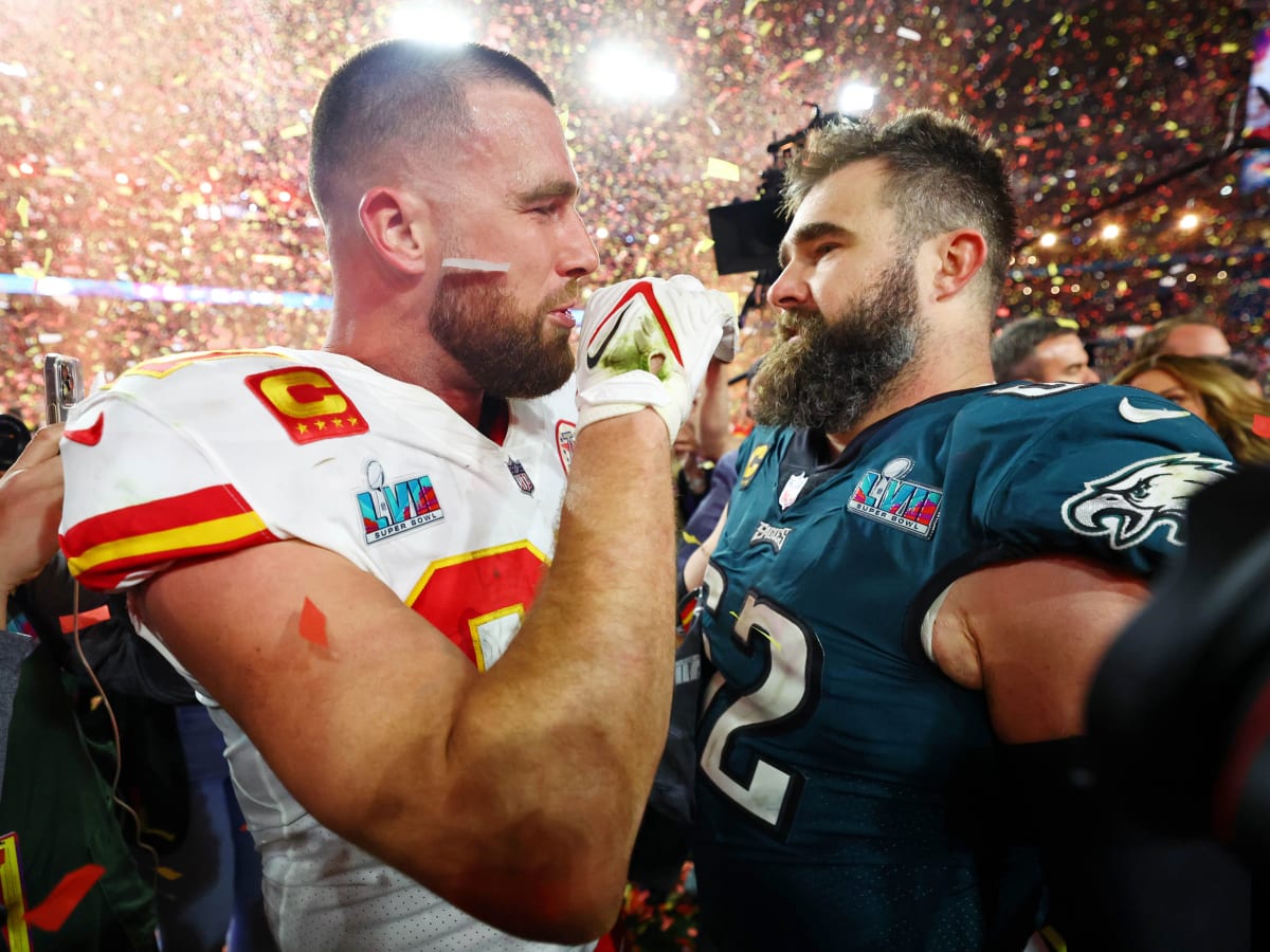 Jason, Travis Kelce get emotional discussing meeting with mother after  Super Bowl