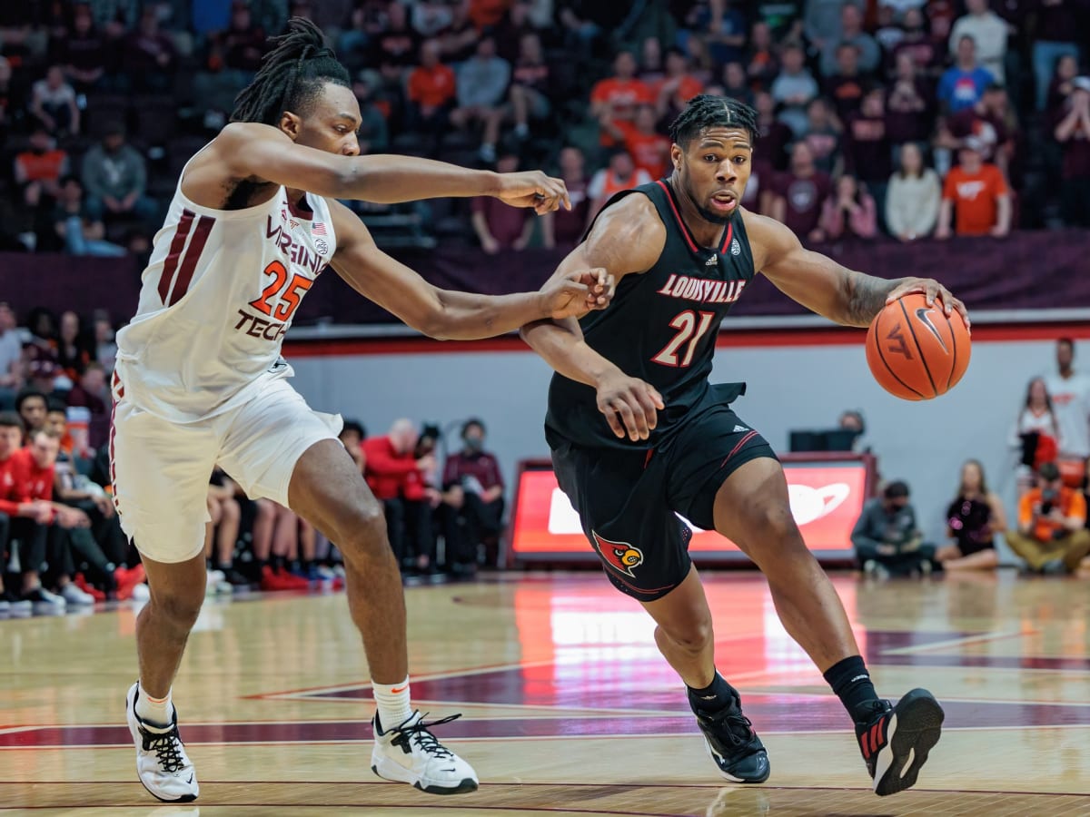 Blacksburg, Virginia, USA. 1st Mar, 2022. Louisville Cardinals forward  Jae'Lyn Withers (24) looks to drive during the NCAA Basketball game between  the Louisville Cardinals and the Virginia Tech Hokies at Cassell Coliseum