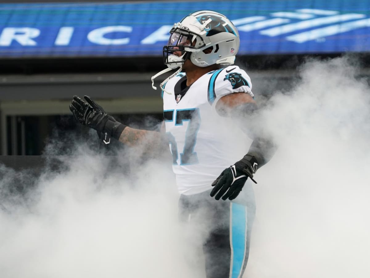 Carolina Panthers linebacker Damien Wilson catches a pass during NFL  football practice in Charlotte, N.C., Wednesday, June 1, 2022. (AP  Photo/Nell Redmond Stock Photo - Alamy