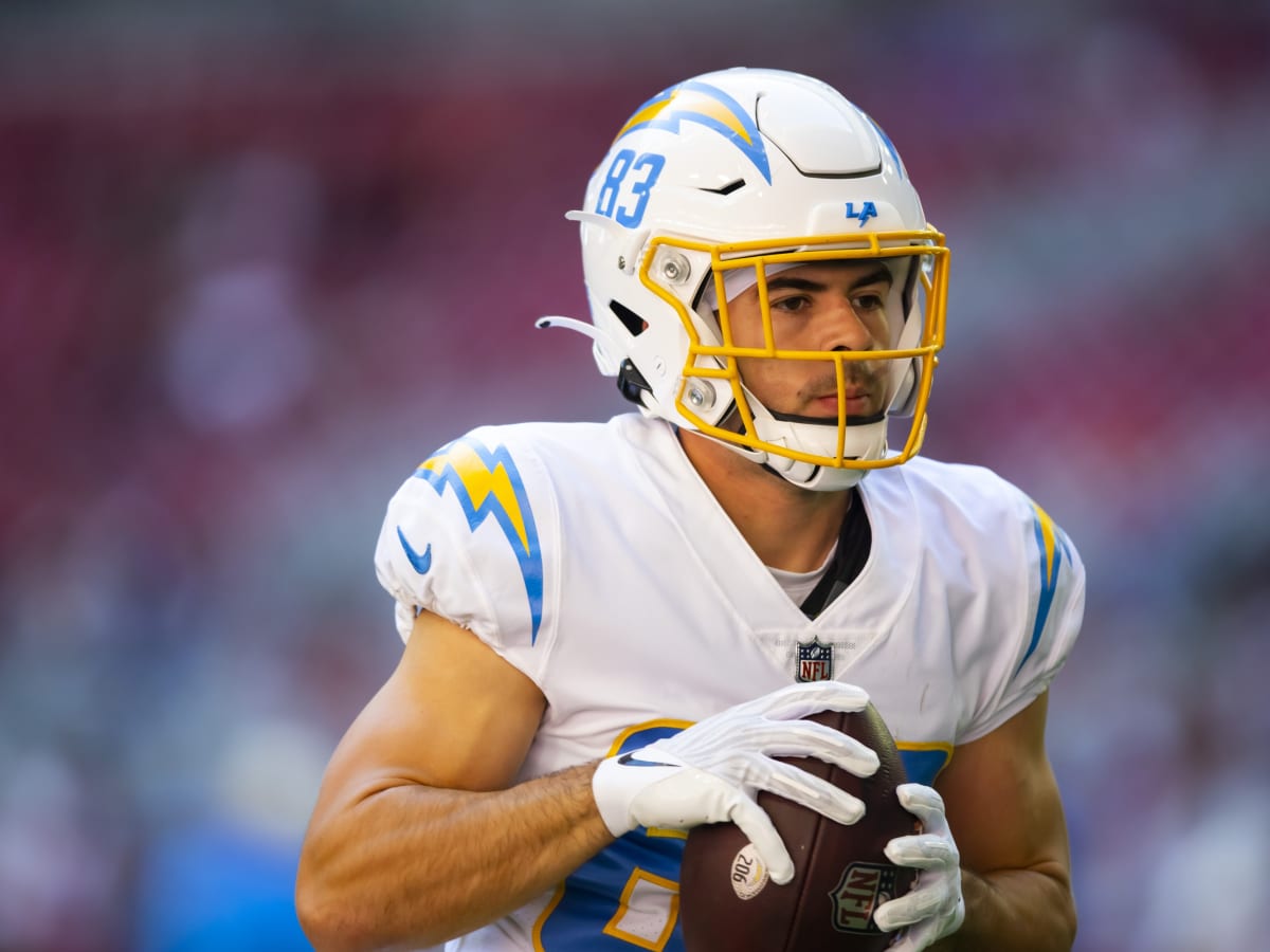 Los Angeles Chargers wide receiver Michael Bandy (83) jogs off the