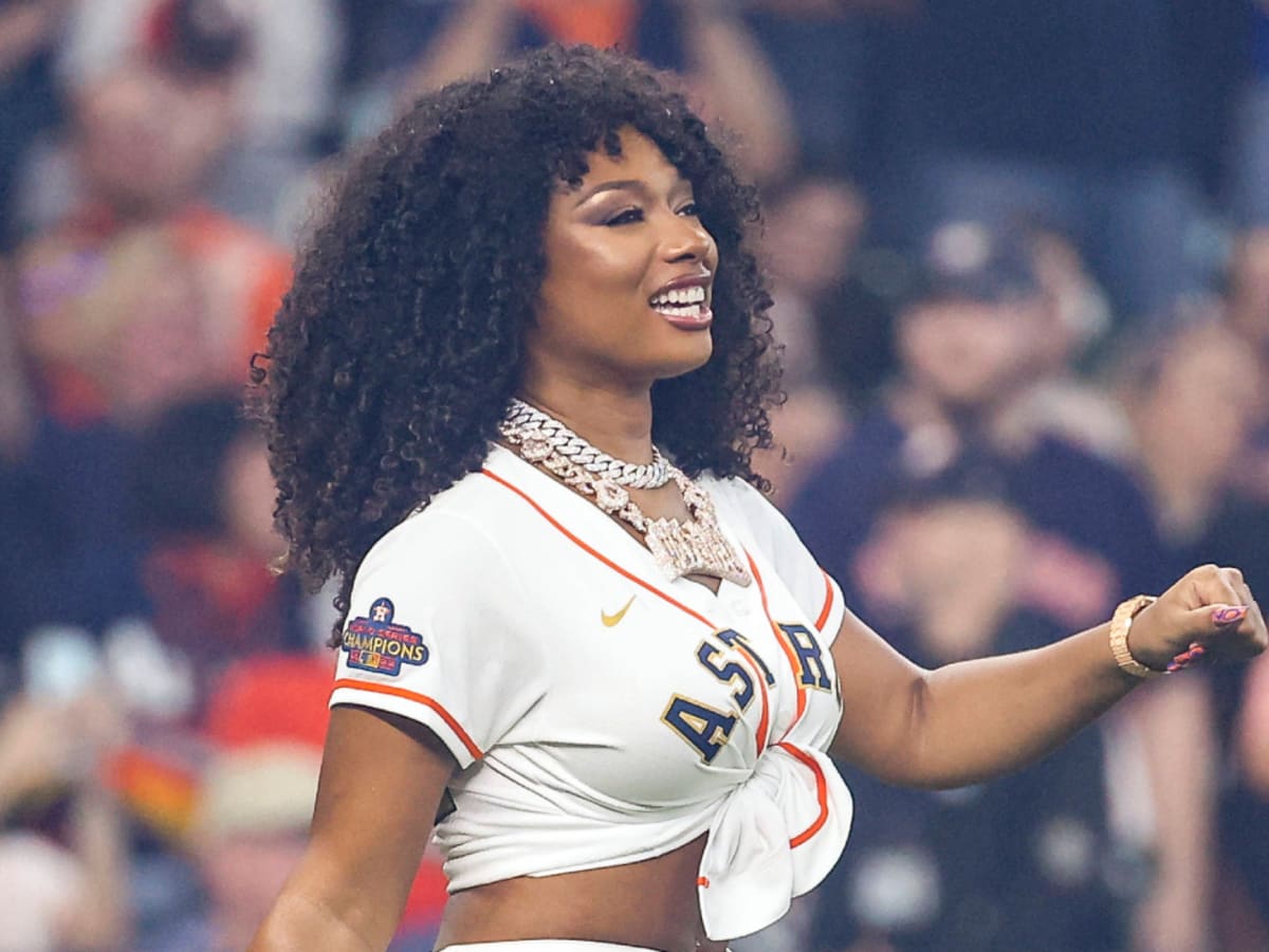 Megan Thee Stallion Throws the First Pitch at Houston Astros' Game