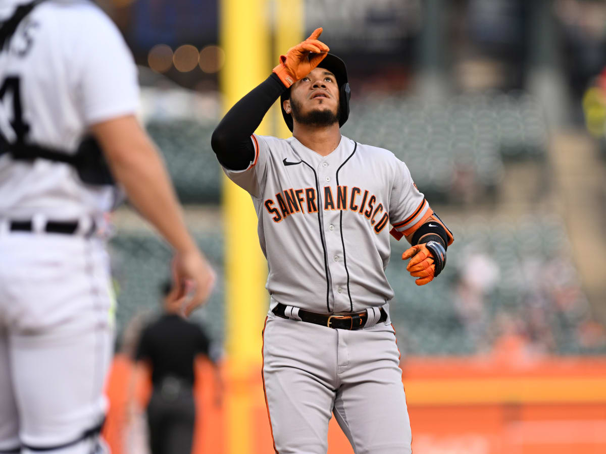 Thairo Estrada of the San Francisco Giants before a game against