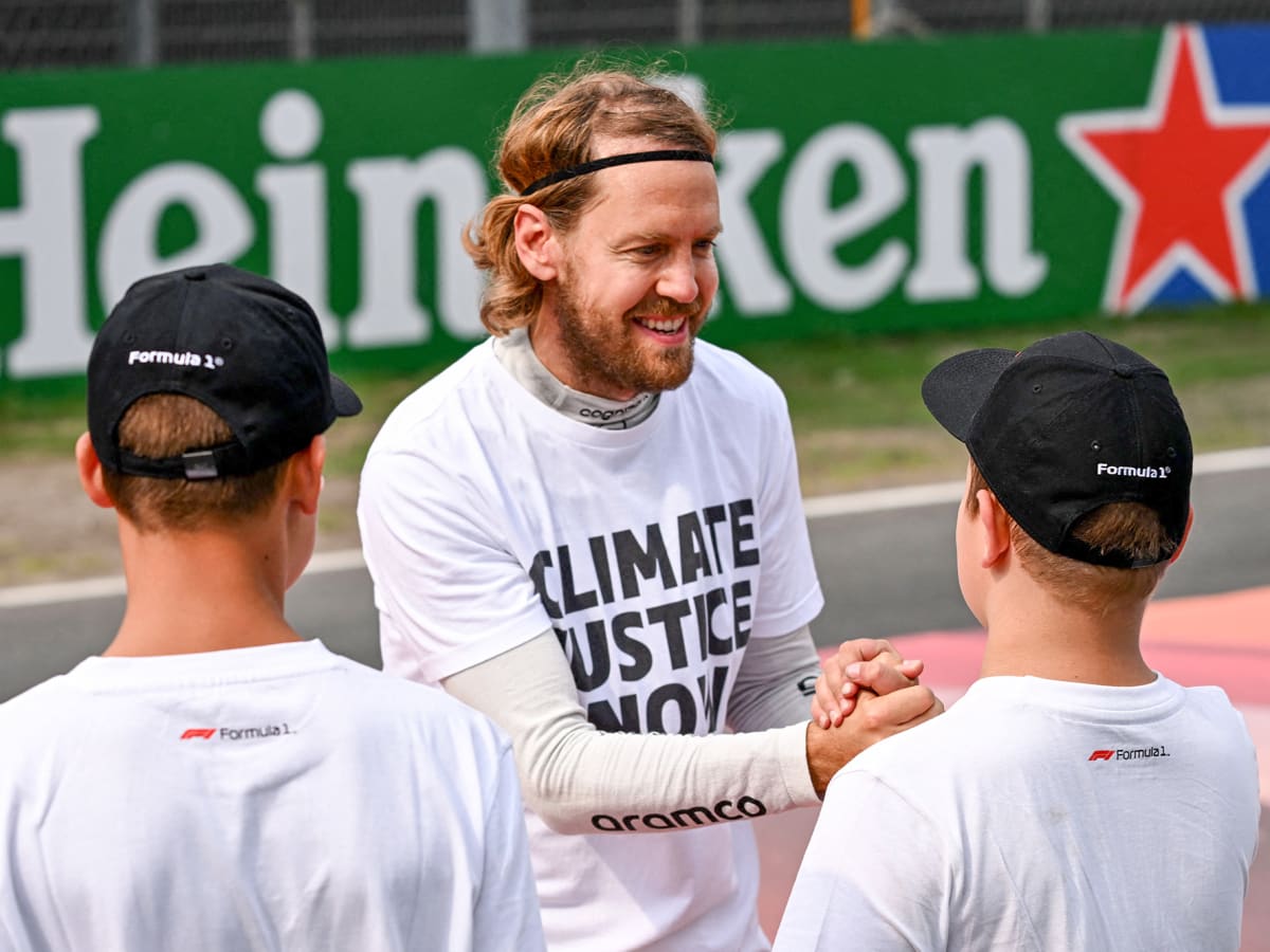 Sebastian Vettel wears 'Miami 2060: First Grand Prix underwater' t-shirt to  F1 weekend opening party