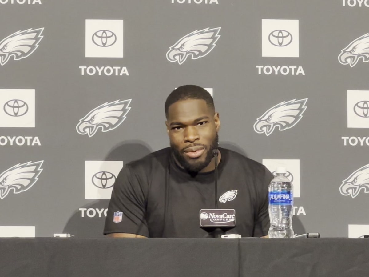 Philadelphia Eagles Moro Ojomo Delivers a Blast From the Organization's  Historic Past - Sports Illustrated Philadelphia Eagles News, Analysis and  More