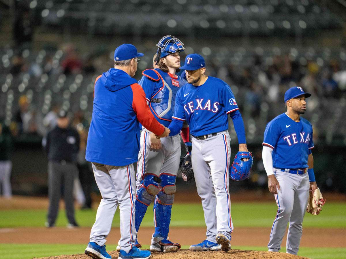 ANAHEIM, CA - MAY 06: Texas Rangers pitcher Nathan Eovaldi (17