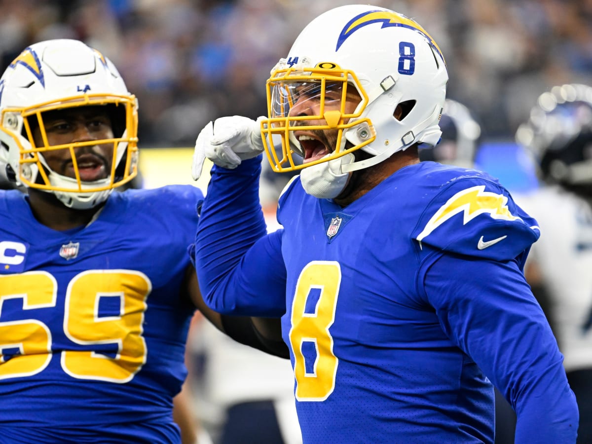 Kyle Van Noy of the Los Angeles Chargers looks down field against