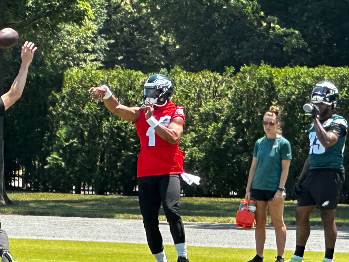 Eagles training camp: Jalen Hurts sporting his new No. 1 jersey