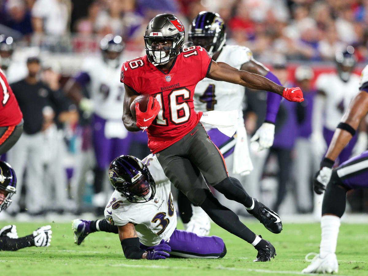 Tampa Bay Buccaneers wide receiver Breshad Perriman reacts to catching  quarterback Tom Brady's 700th career TD pass