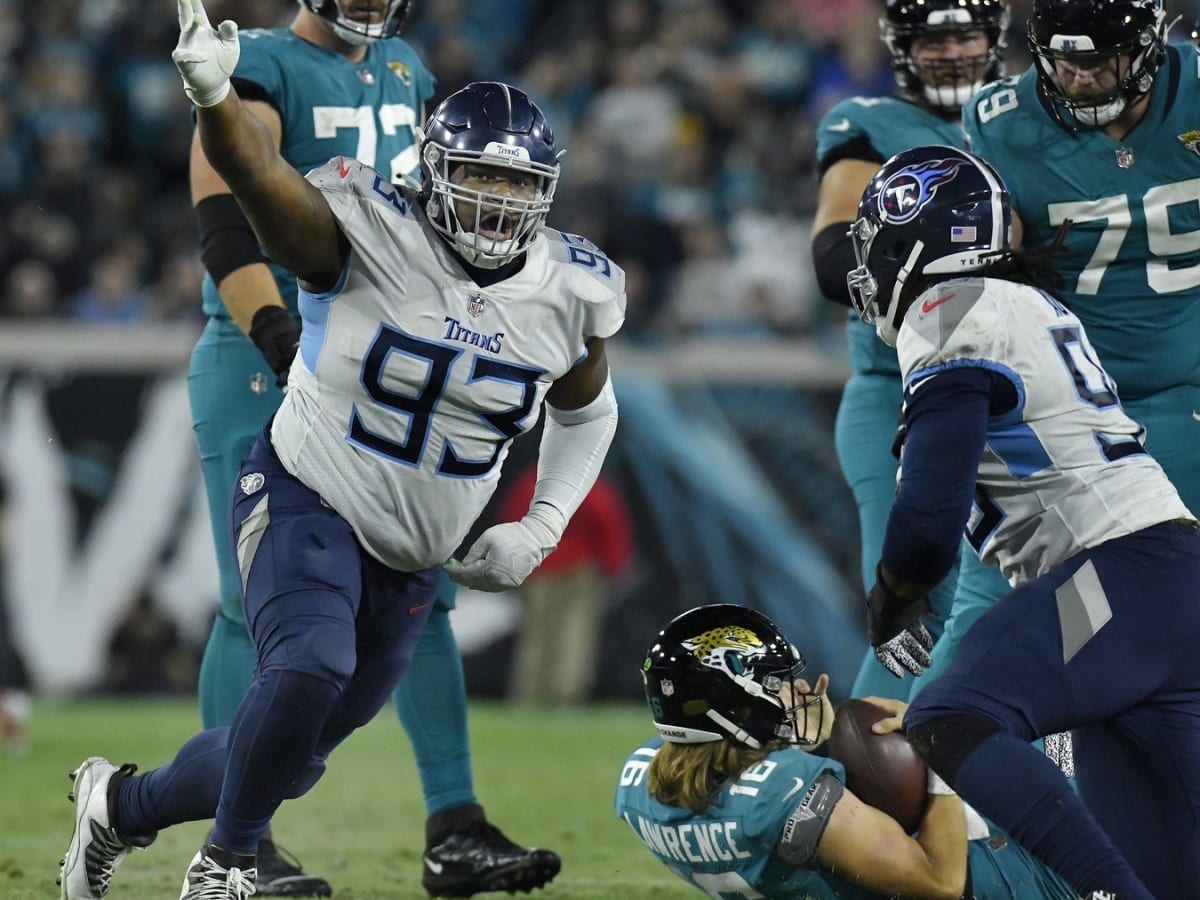 Tennessee Titans' Teair Tart reacts to getting kicked out of practice