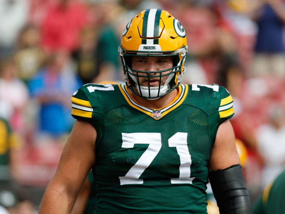 Green Bay Packers center Josh Myers (71) pictured before an NFL football  game against the Washington Commanders, Sunday, October 23, 2022 in  Landover. (AP Photo/Daniel Kucin Jr Stock Photo - Alamy