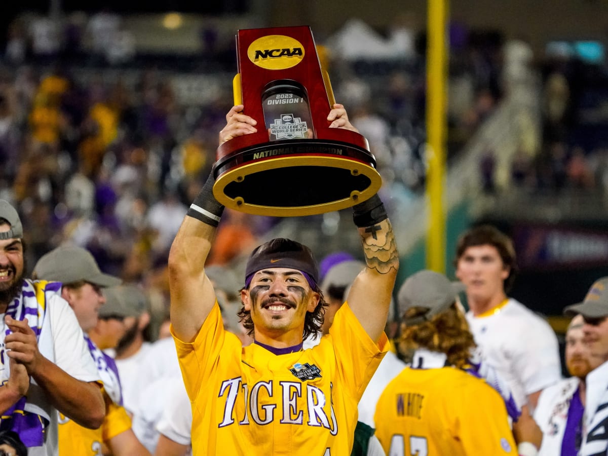 Louisiana University Tigers DOG PILE NCAA Baseball Champions 2023