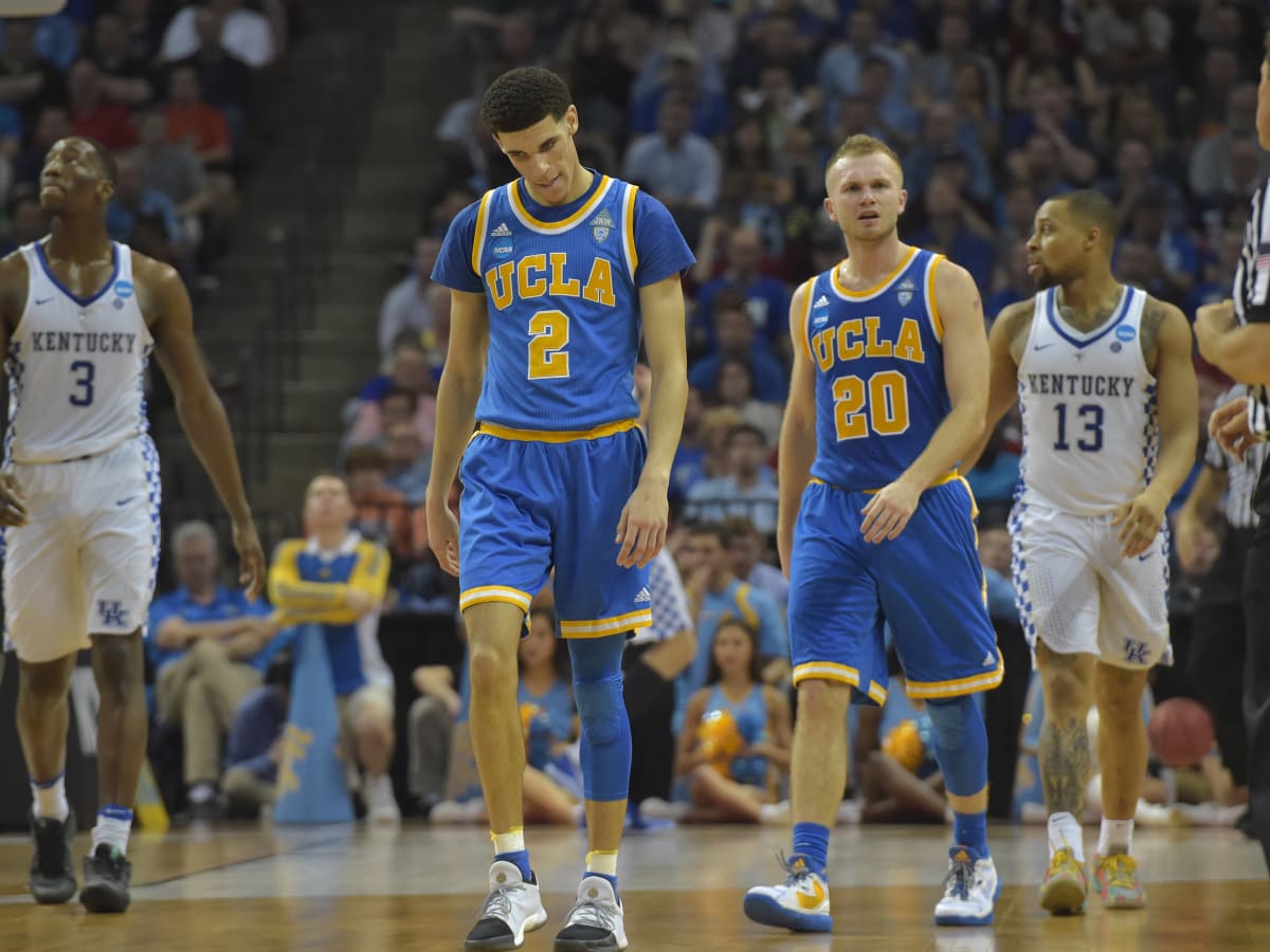Bruins guard Lonzo Ball moves down court in the second half of a game
