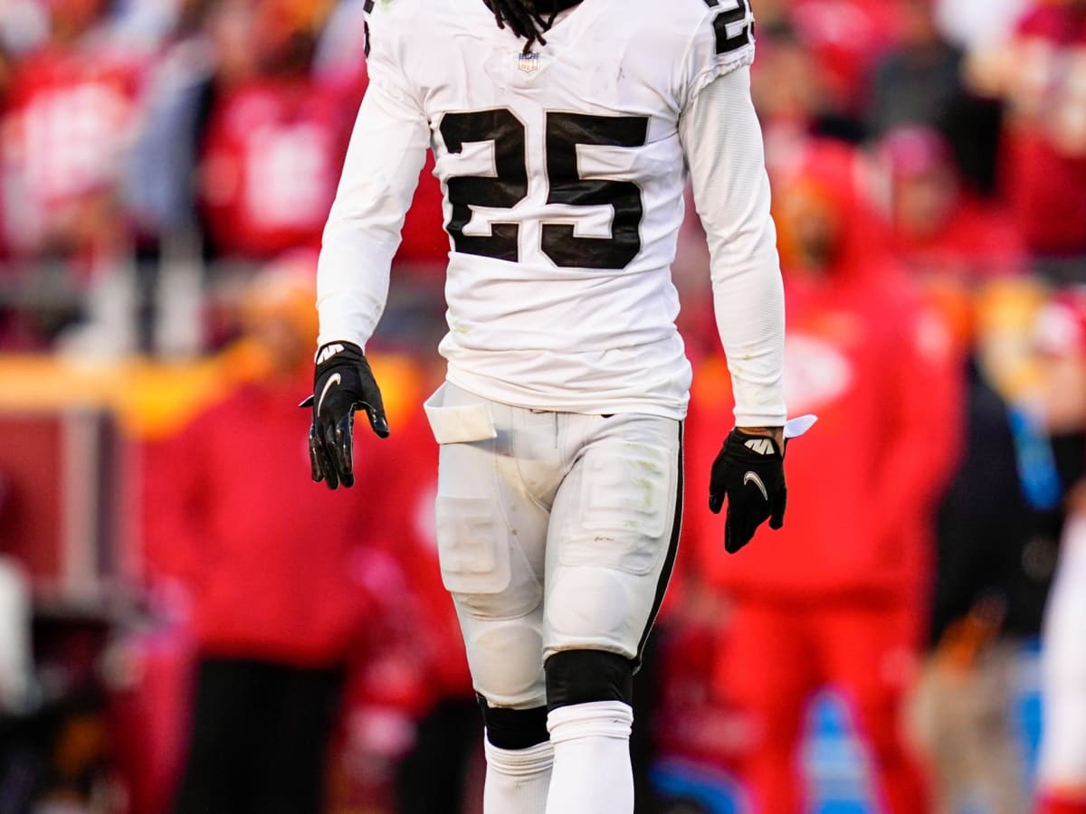 Las Vegas Raiders safety Trevon Moehrig (25) during an NFL football game  against the Baltimore Ravens, Monday, Sept. 13, 2021, in Las Vegas. (AP  Photo/Rick Scuteri Stock Photo - Alamy