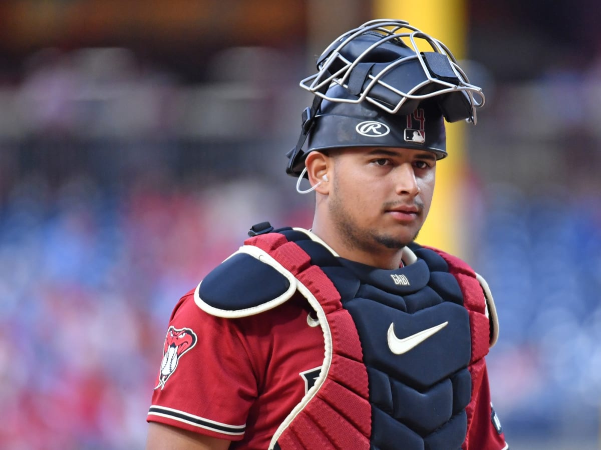 ATLANTA, GA – JULY 19: Arizona catcher Gabriel Moreno (14) reacts