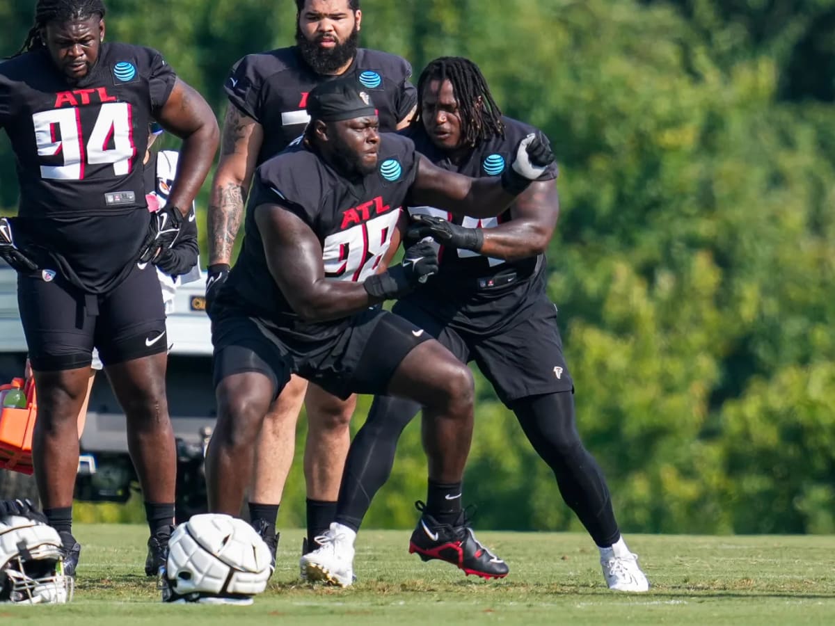 Atlanta Falcons defensive tackle Timmy Horne (93) pictured before an NFL  football game against the Washington Commanders, Sunday, November 27, 2022  in Landover. (AP Photo/Daniel Kucin Jr Stock Photo - Alamy