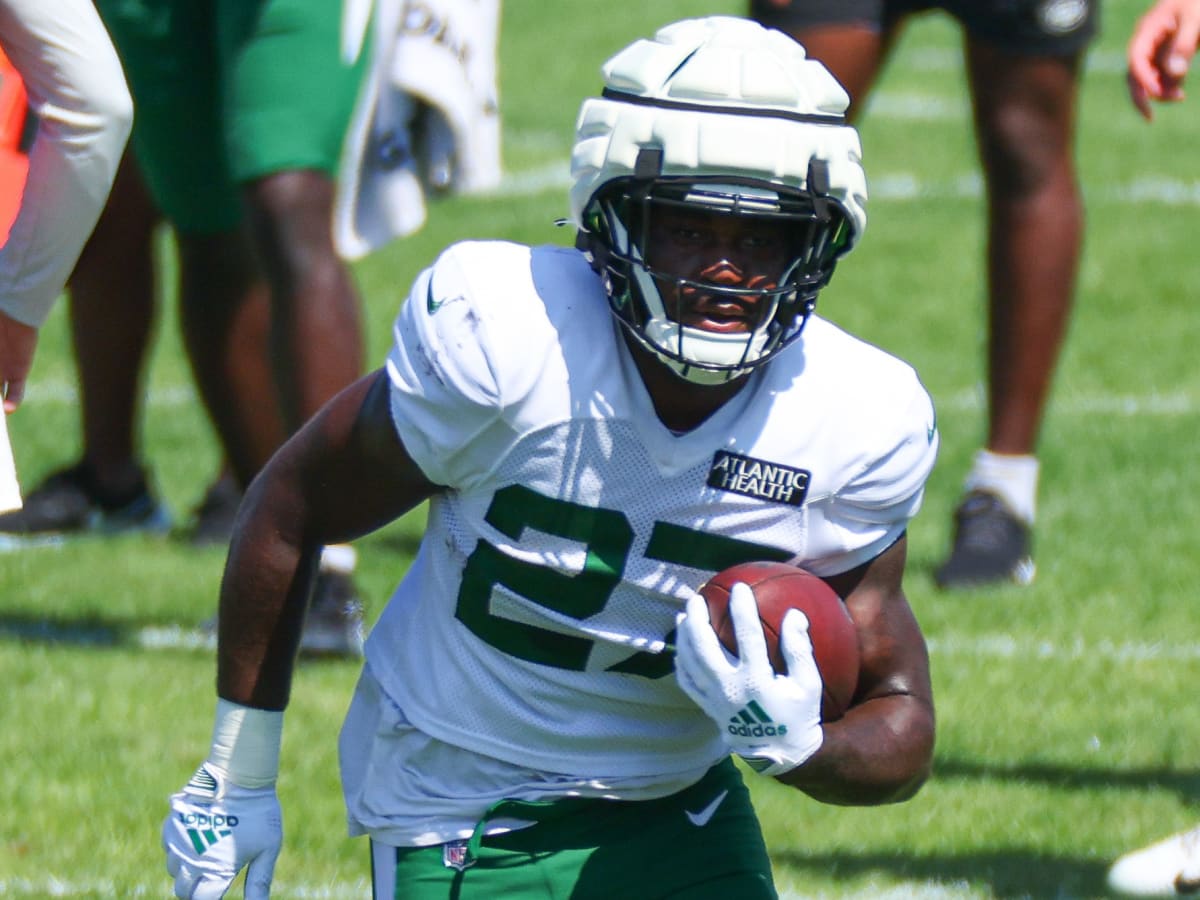 USA. 29th July, 2022. July 29, 2022, Florham Park, New Jersey, USA: New  York Jets' running back (20) Breece Hall during Jets training camp at the  Atlantic Health Jets Training Center, Florham