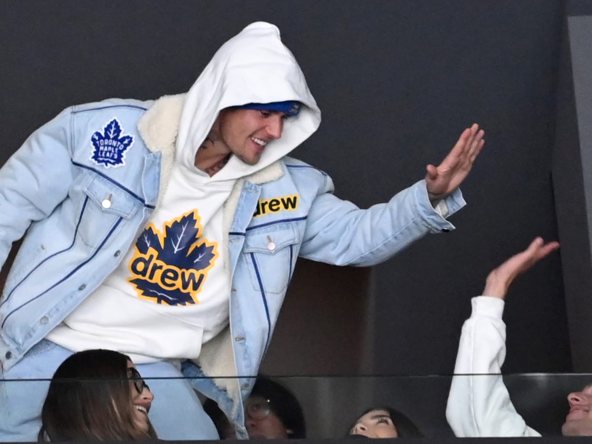 Justin Bieber Drew Puffer Jacket  Toronto Maple Leafs Blue Drew