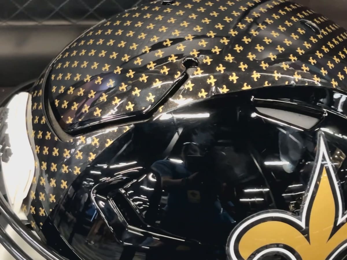 NOF on X: Another look at the #Saints new black helmets. https