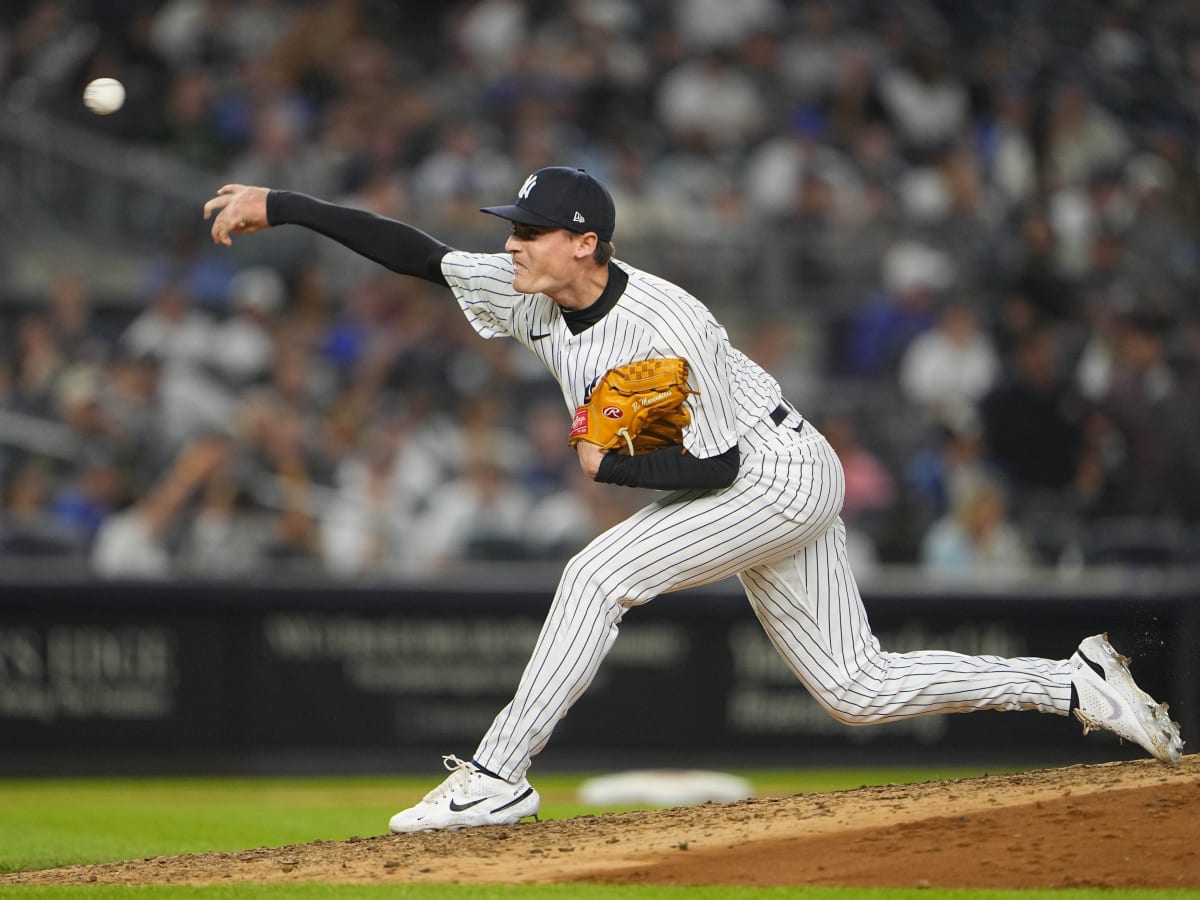 New York Yankees' Ron Marinaccio pitches during the seventh inning in the  second baseball game of a doubleheader against the Chicago White Sox,  Thursday, June 8, 2023, in New York. (AP Photo/Frank