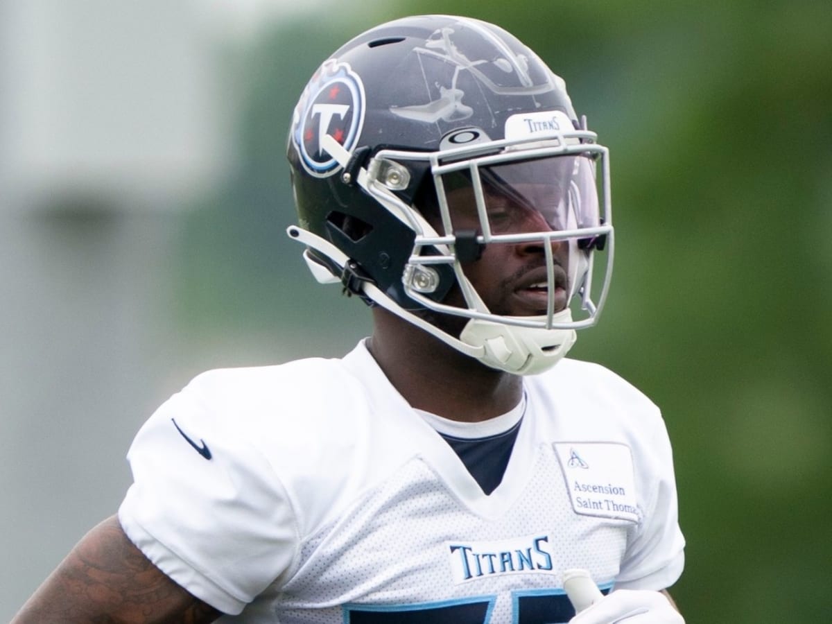 Tennessee Titans tight end Chigoziem Okonkwo (85) in action during the  first half of an NFL preseason football game against the Minnesota Vikings,  Saturday, Aug. 19, 2023 in Minneapolis. Tennessee won 24-16. (