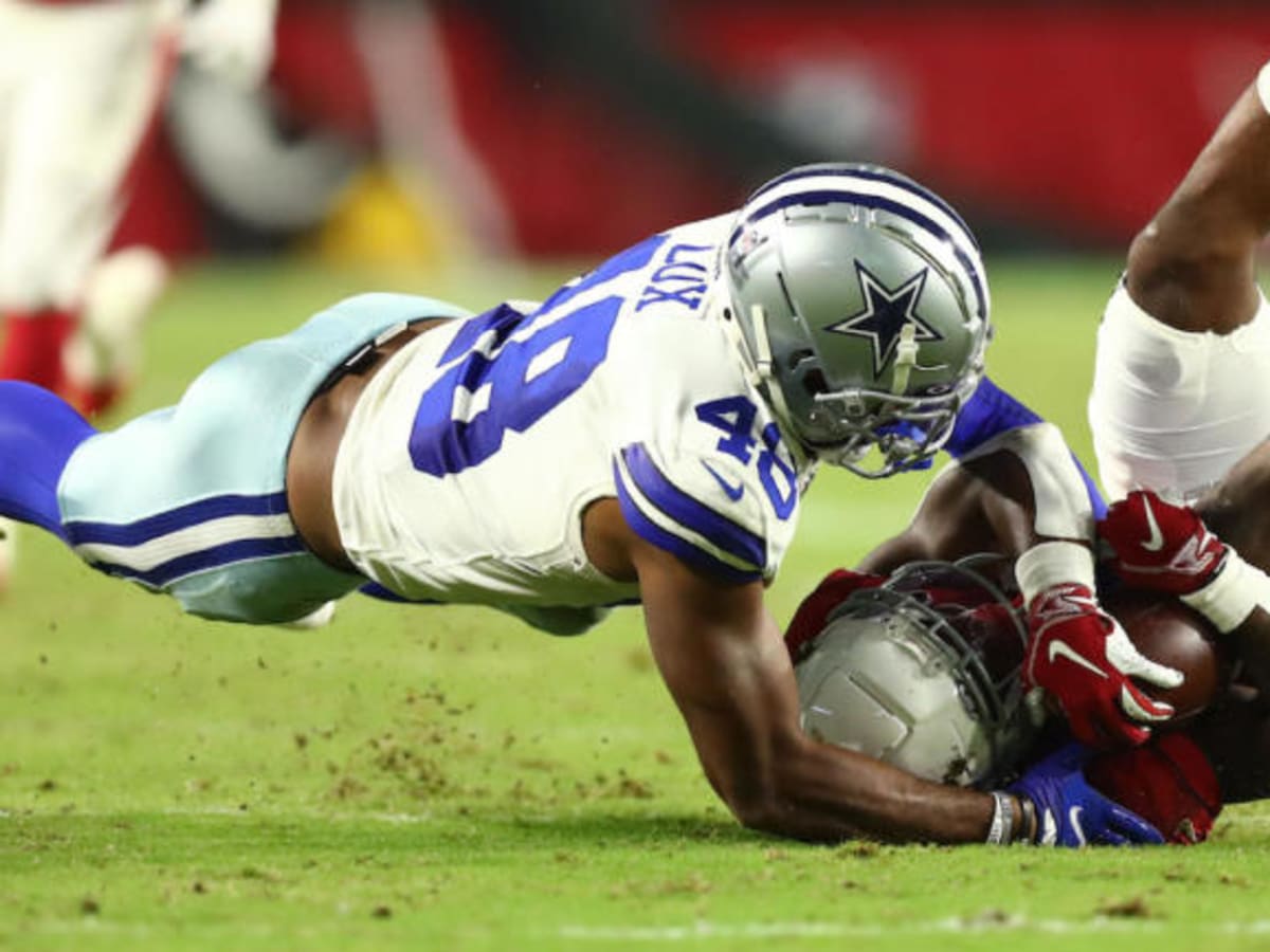 Dallas Cowboys linebacker Jabril Cox (48) defends during an NFL football  practice in Frisco, Thursday, June 3, 2021. (AP Photo/Michael Ainsworth  Stock Photo - Alamy