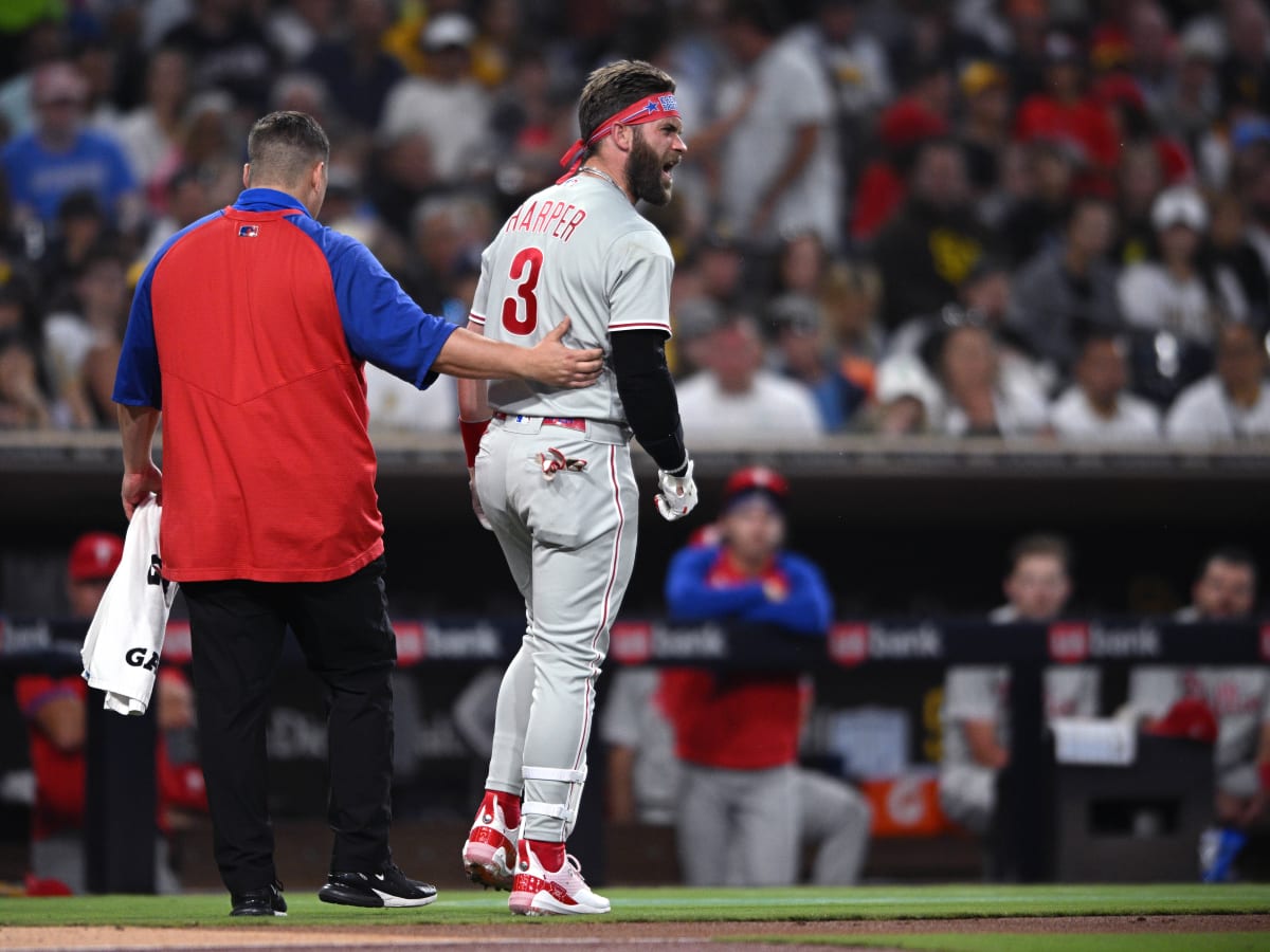 Phillies' Bryce Harper progressing, but pins remain in thumb