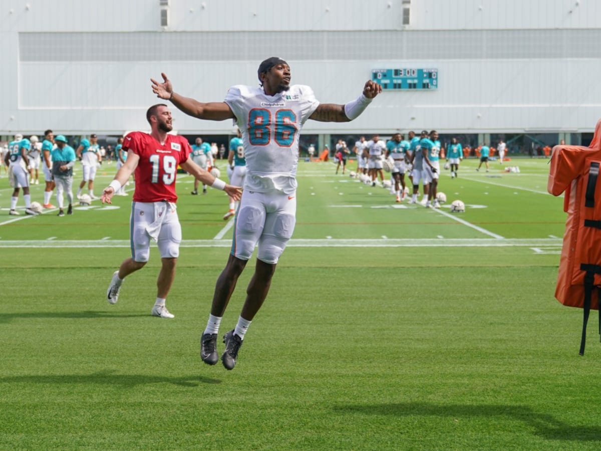 Miami Dolphins WR Braylon Sanders leaves field after possible knee