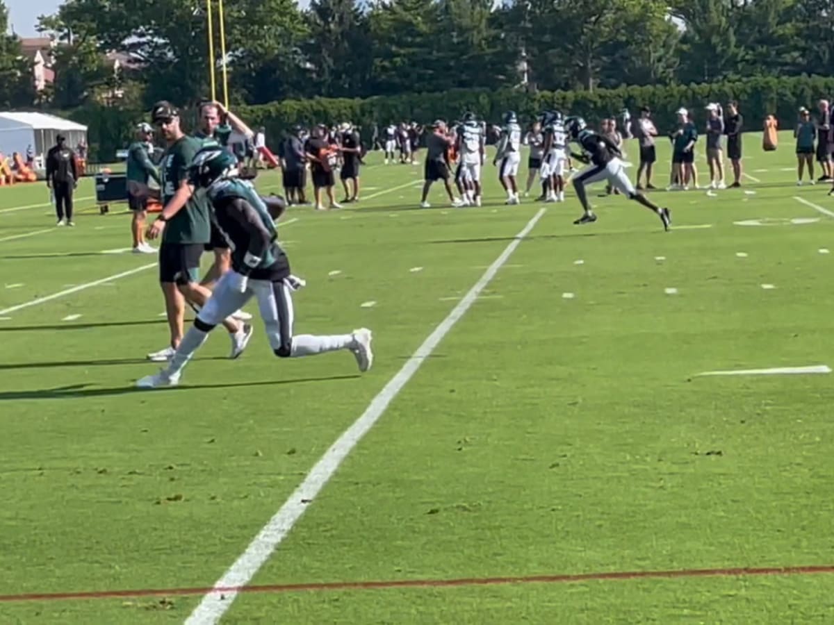 Philadelphia Eagles' Haason Reddick walks to the field during the NFL  football team's training camp, Thursday, Aug. 3, 2023, in Philadelphia. (AP  Photo/Matt Slocum Stock Photo - Alamy