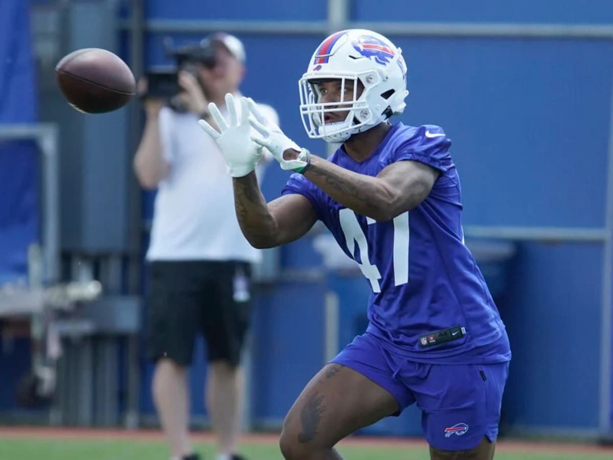 Buffalo Bills cornerback Christian Benford runs on the field during the  first half of a preseason NFL football game against the Denver Broncos in  Orchard Park, N.Y., Saturday, Aug. 20, 2022. (AP