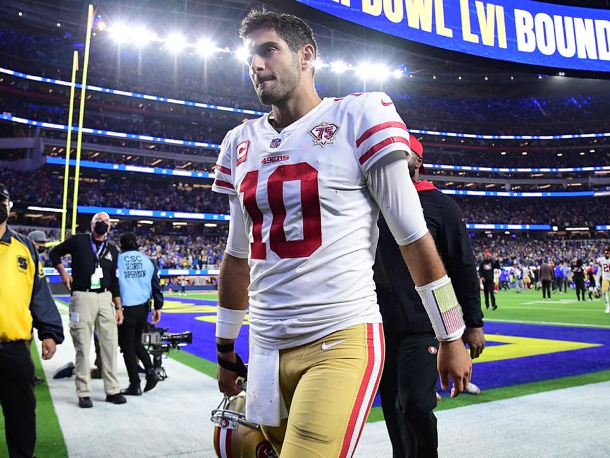 2021 SF 49ERS Jimmy Garoppolo QB 3-Gold-⭐-Star BLACK CAPTAIN C