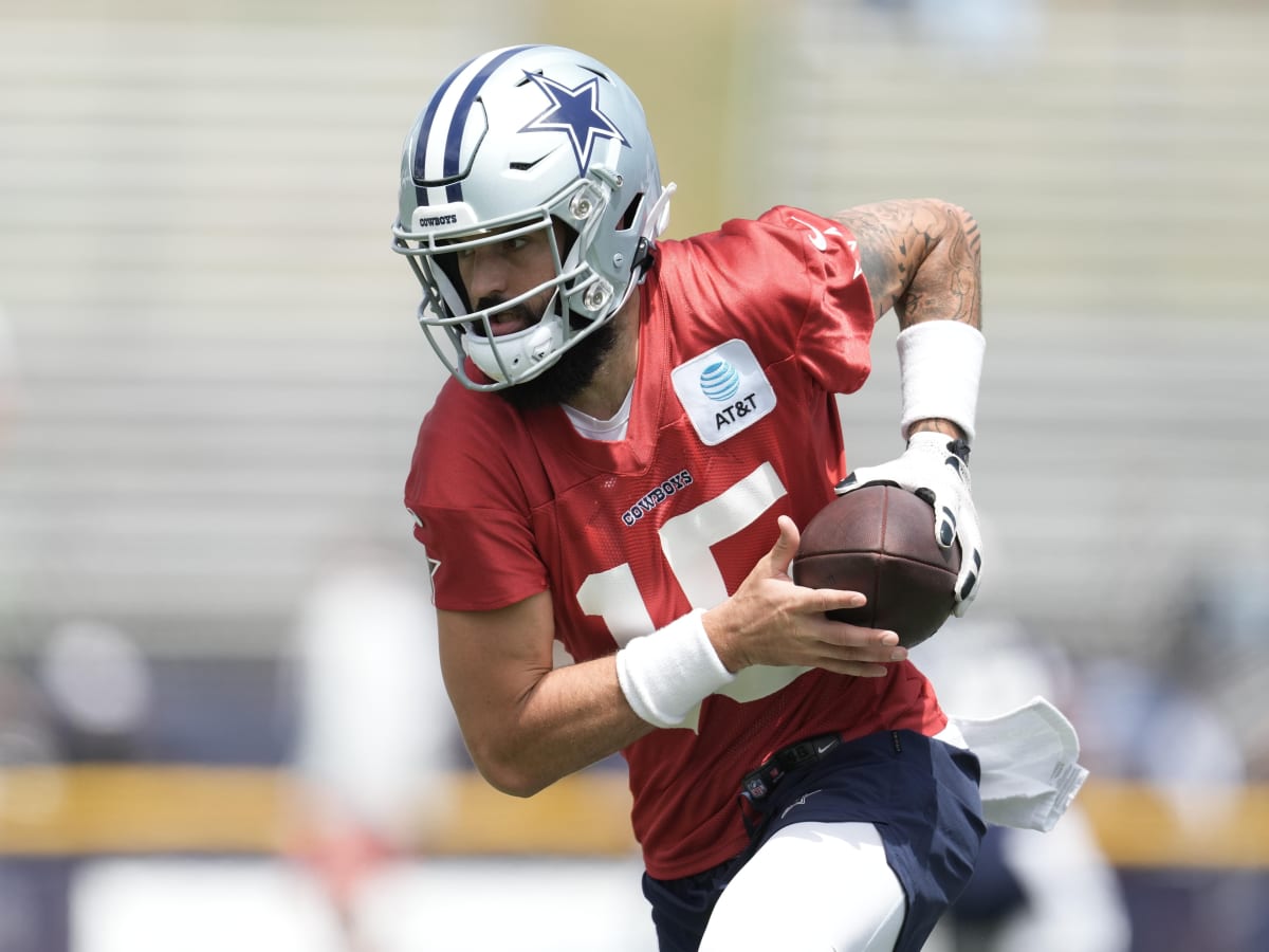 Carolina Panthers quarterback Will Grier (7) wears a Crucial Catch cap as  he warms up prior to an NFL football game against the Arizona Cardinals,  Sunday, Oct. 4, 2020, in Charlotte, N.C. (