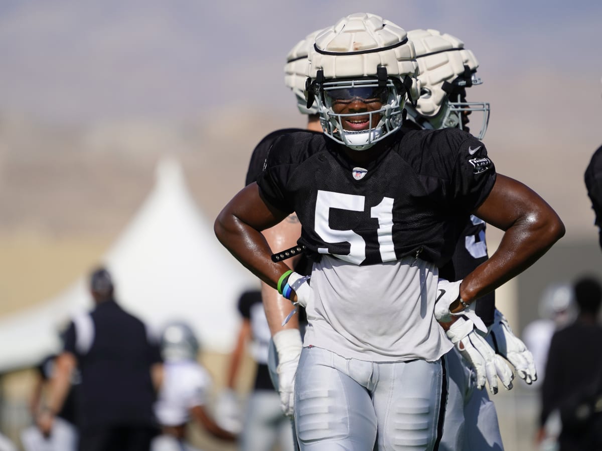 Las Vegas Raiders defensive end Malcolm Koonce (51) during an NFL football  game against the Pittsburgh Steelers, Sunday, Dec. 24, 2022, in Pittsburgh.  (AP Photo/Tyler Kaufman Stock Photo - Alamy