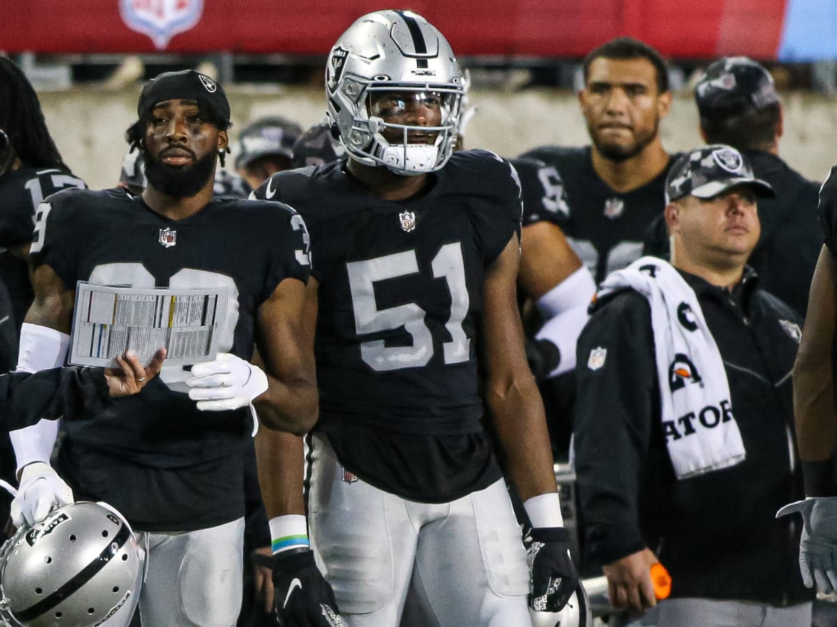 Las Vegas Raiders defensive end Malcolm Koonce (51) plays against