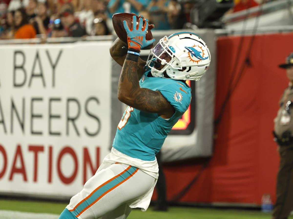 Miami Dolphins cornerback Quincy Wilson (36) covers a receiver as he looks  toward the quarterback during an NFL football game against theTampa Bay  Buccaneers, Saturday, Aug. 13, 2022 in Tampa, Fla. The Dolphins defeat the  Buccaneers 26-24. (AP