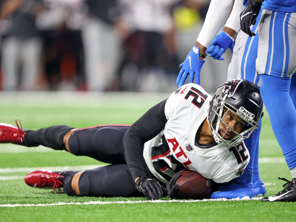 Atlanta Falcons wide receiver KhaDarel Hodge (12) walks off the