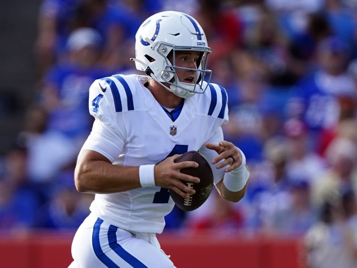 Indianapolis Colts quarterback Sam Ehlinger buys time with his legs