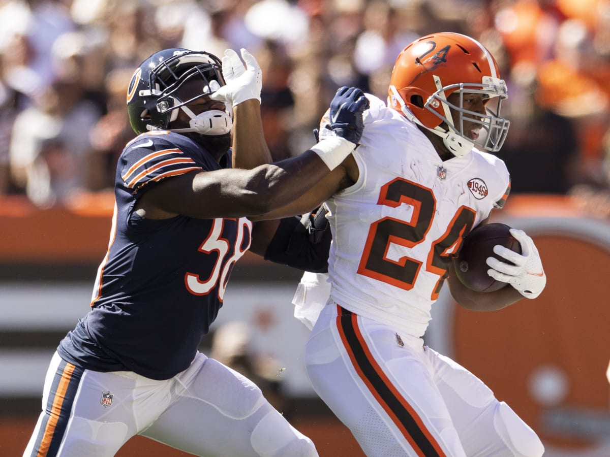 Chicago Bears inside linebacker Roquan Smith (58) walks off the